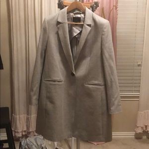Light gray wool blend overcoat
